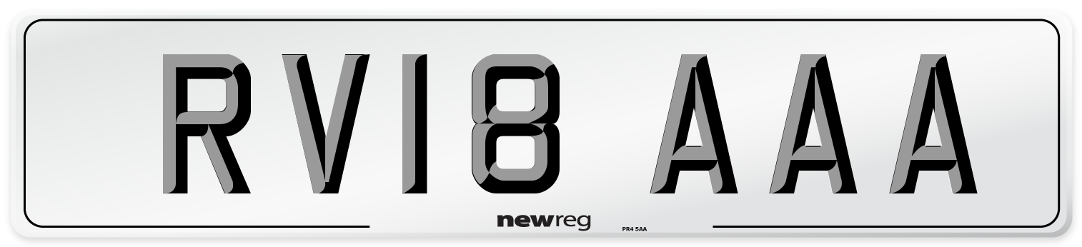 RV18 AAA Number Plate from New Reg